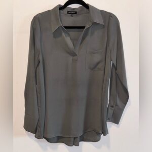 Grey Pullover Chiffon Dress Shirt NWOT